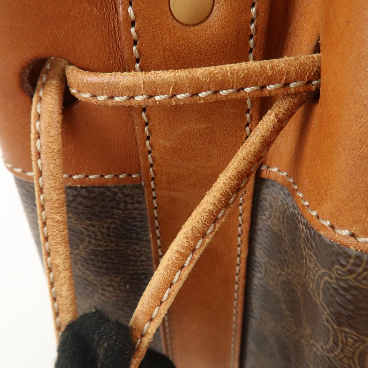 CELINE Macadam Bucket Drawstring Shoulder Bag
