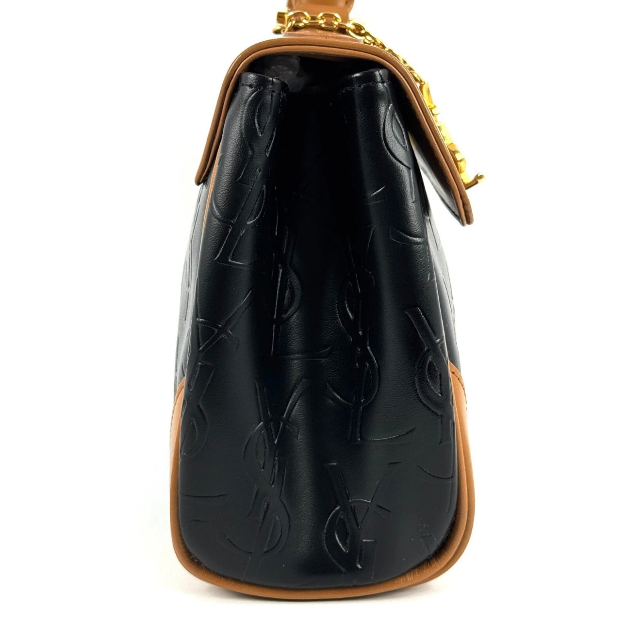 Yves Saint Laurent Leather Hand Bag black brown- Vintage YSL