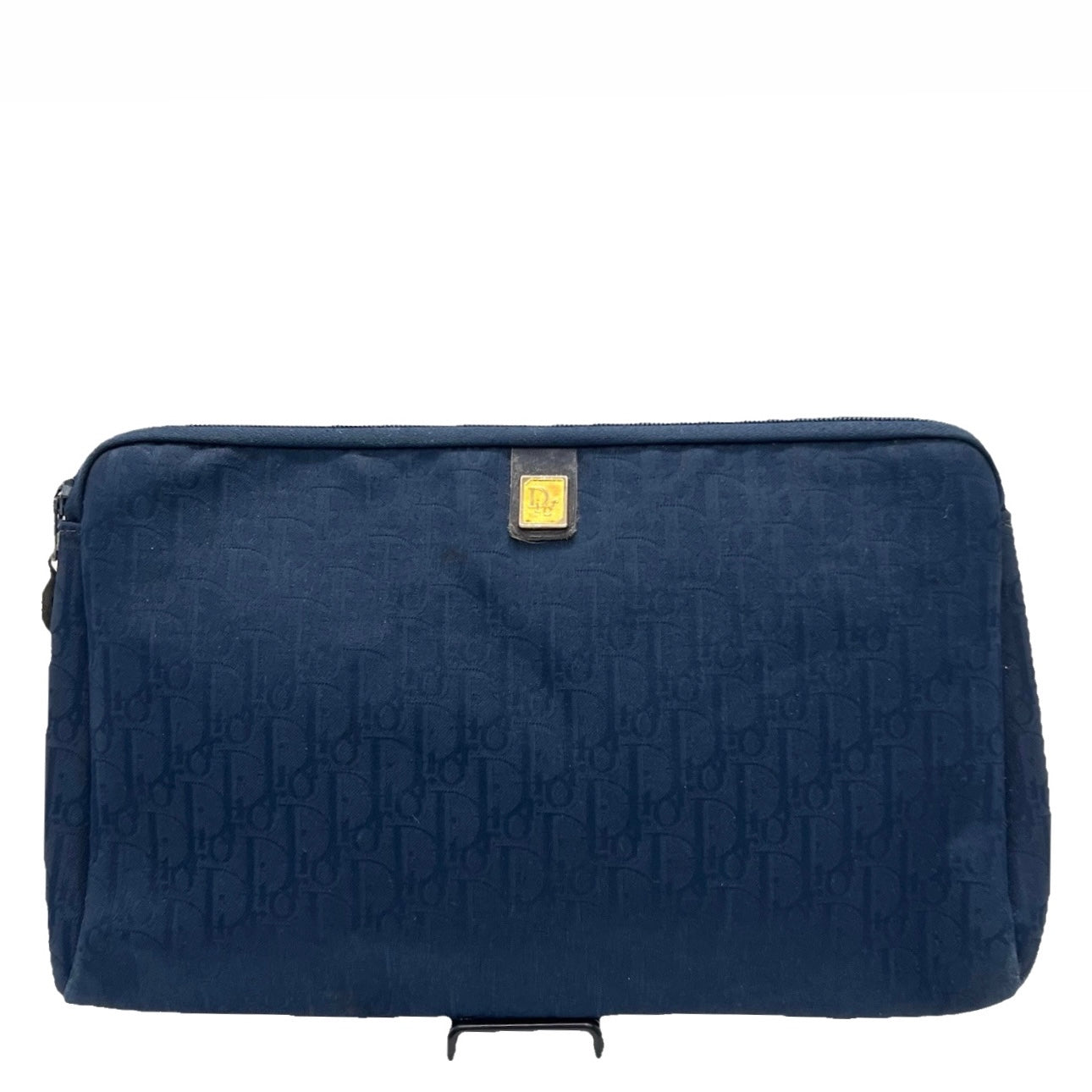 Christian Dior Trotter Clutch Bag Navy Canvas