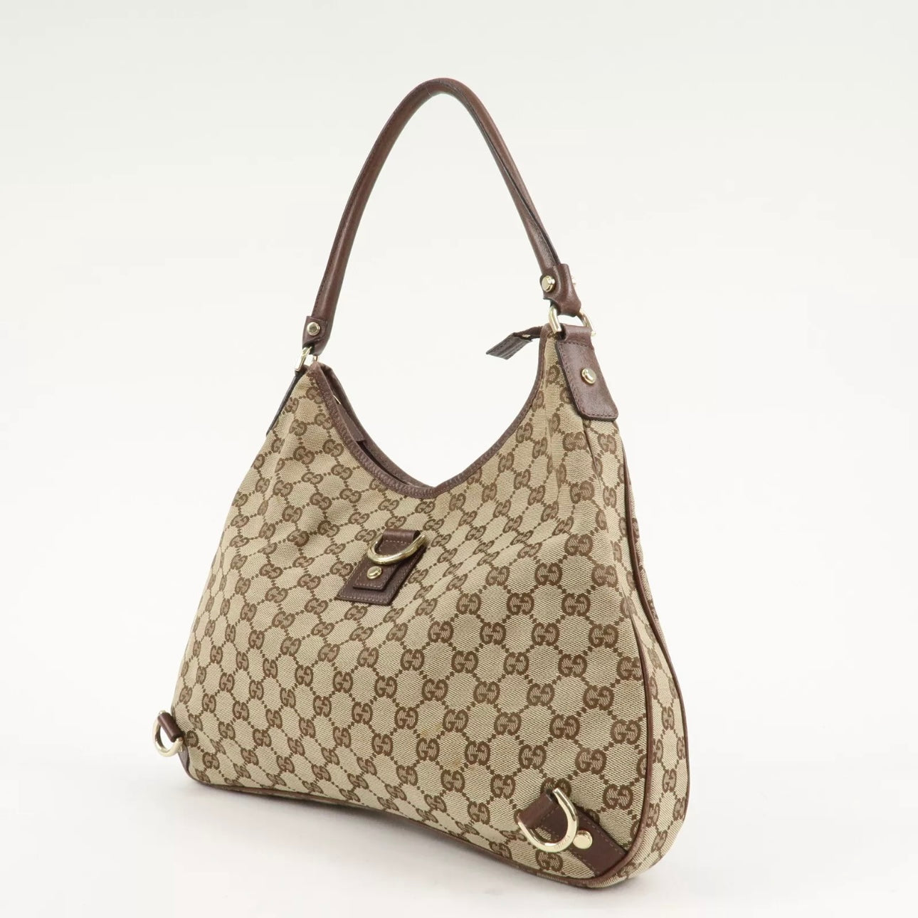 GUCCI Abbey GG Canvas Leather Shoulder Bag