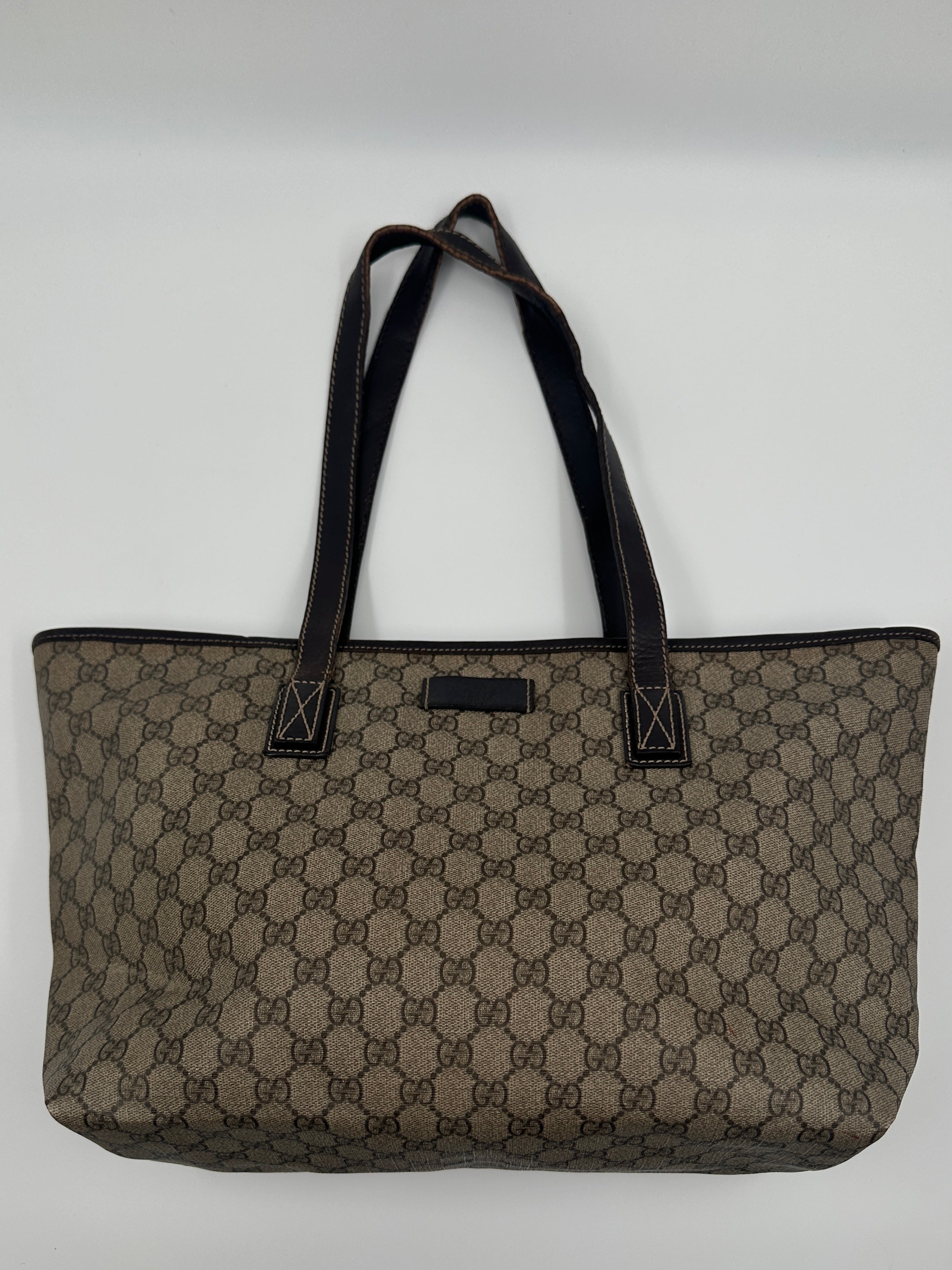 GG Supreme PVC Canvas and Leather Tote Bag