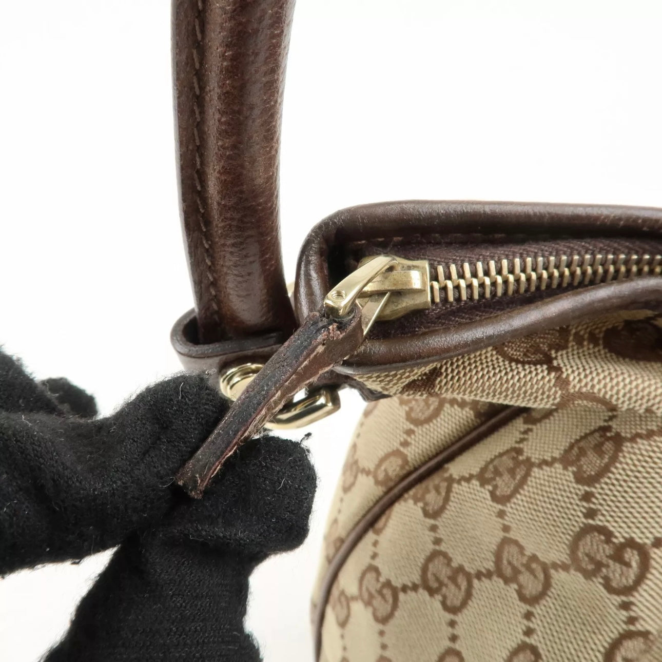 GUCCI Abbey GG Canvas Leather Shoulder Bag