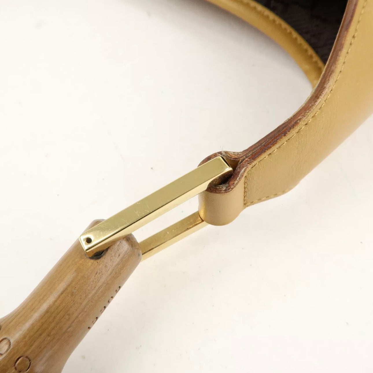 GUCCI Bamboo Suede Leather Shoulder Bag