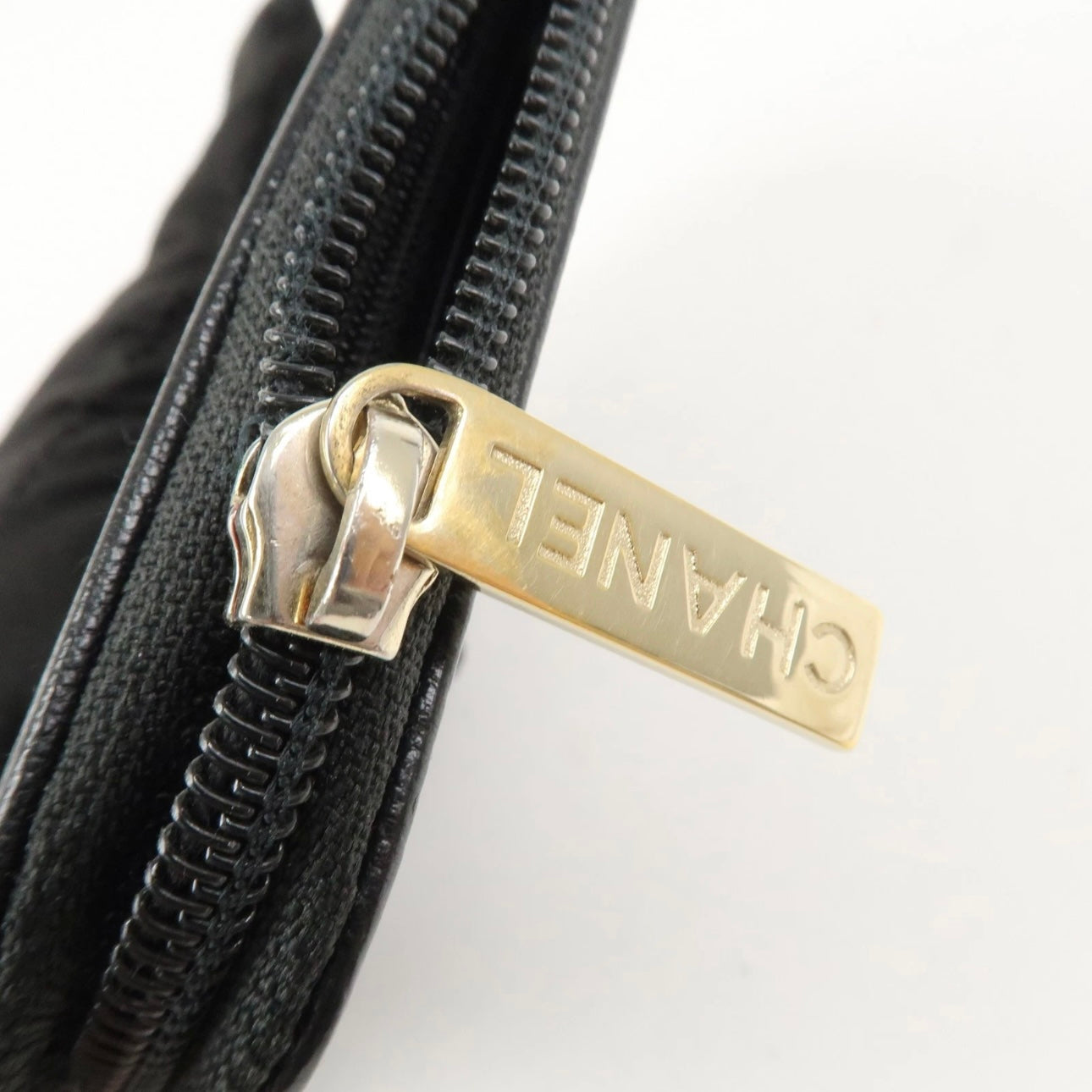 CHANEL Leather Bi-Fold Long Wallet