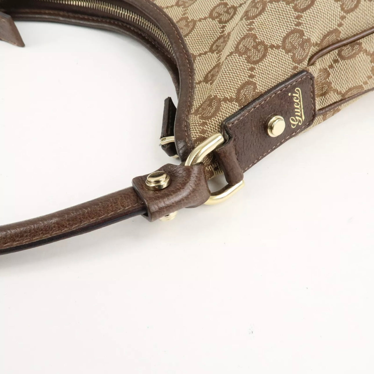 GUCCI Abbey GG Canvas Leather Shoulder Bag
