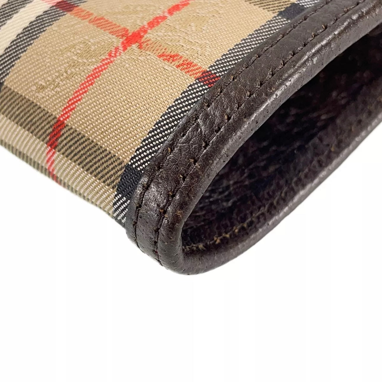 Burberry Leather Fabric Leather Nova Check Clutch