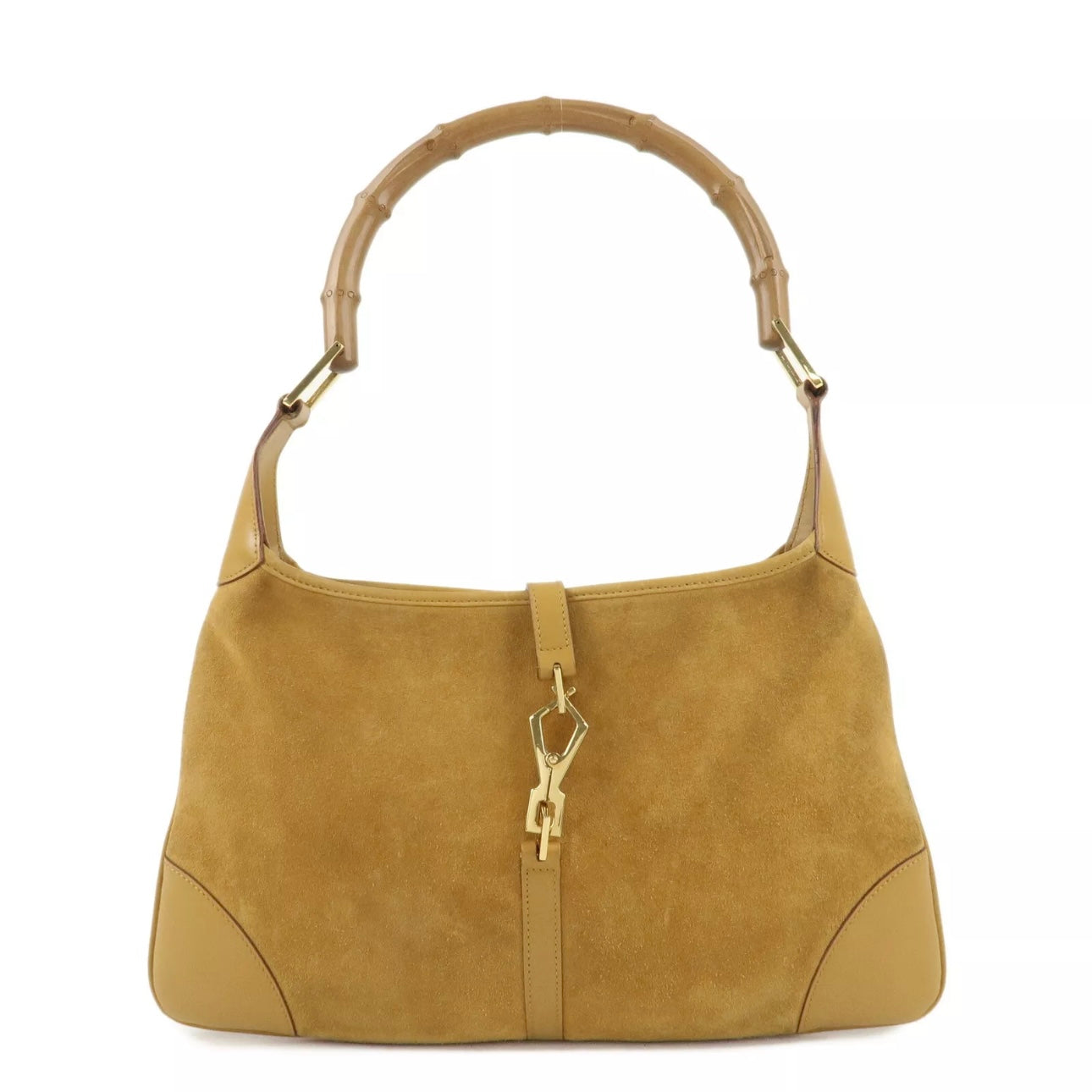 GUCCI Bamboo Suede Leather Shoulder Bag