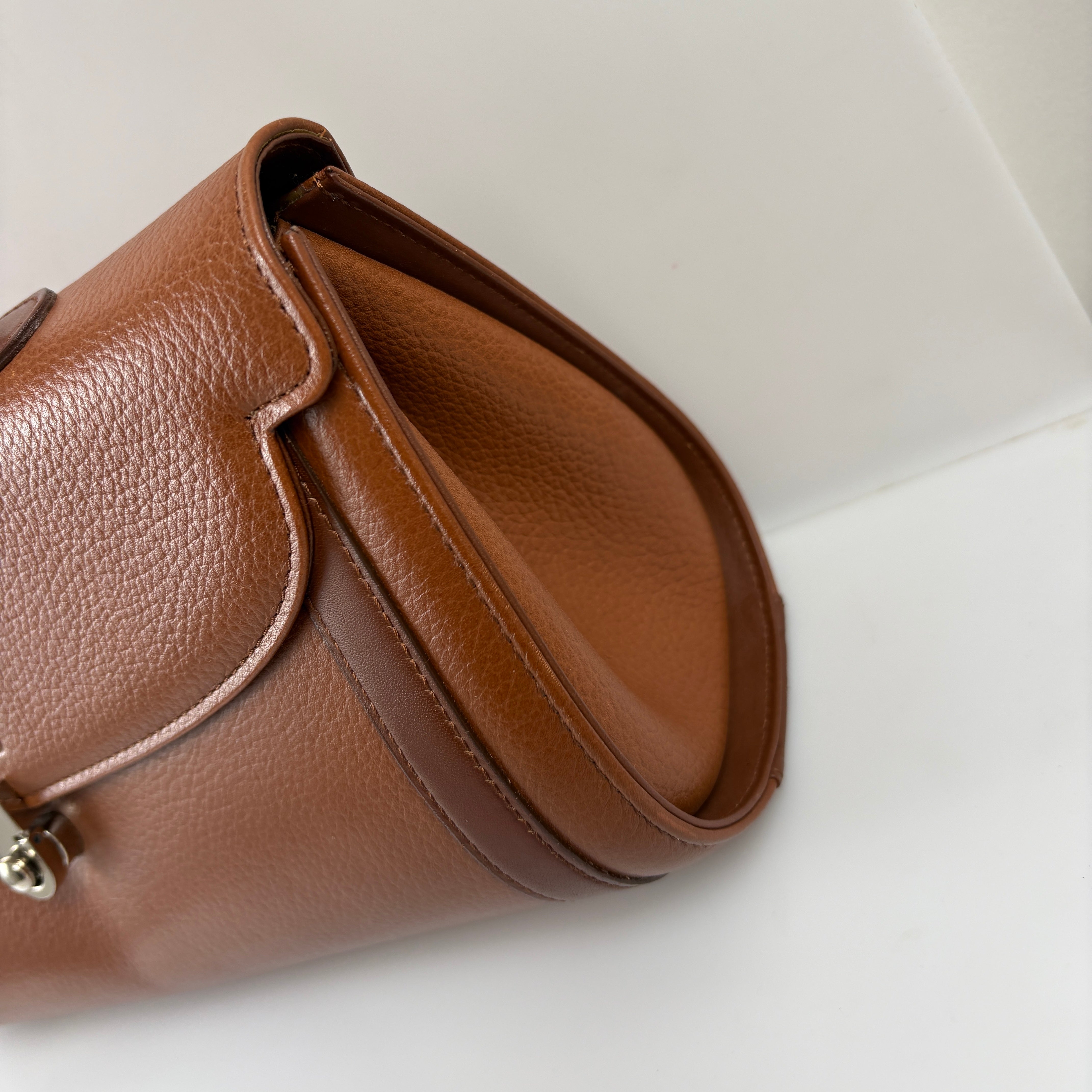 Burberry Vintage Top Handle Handbag - Brown, Leather