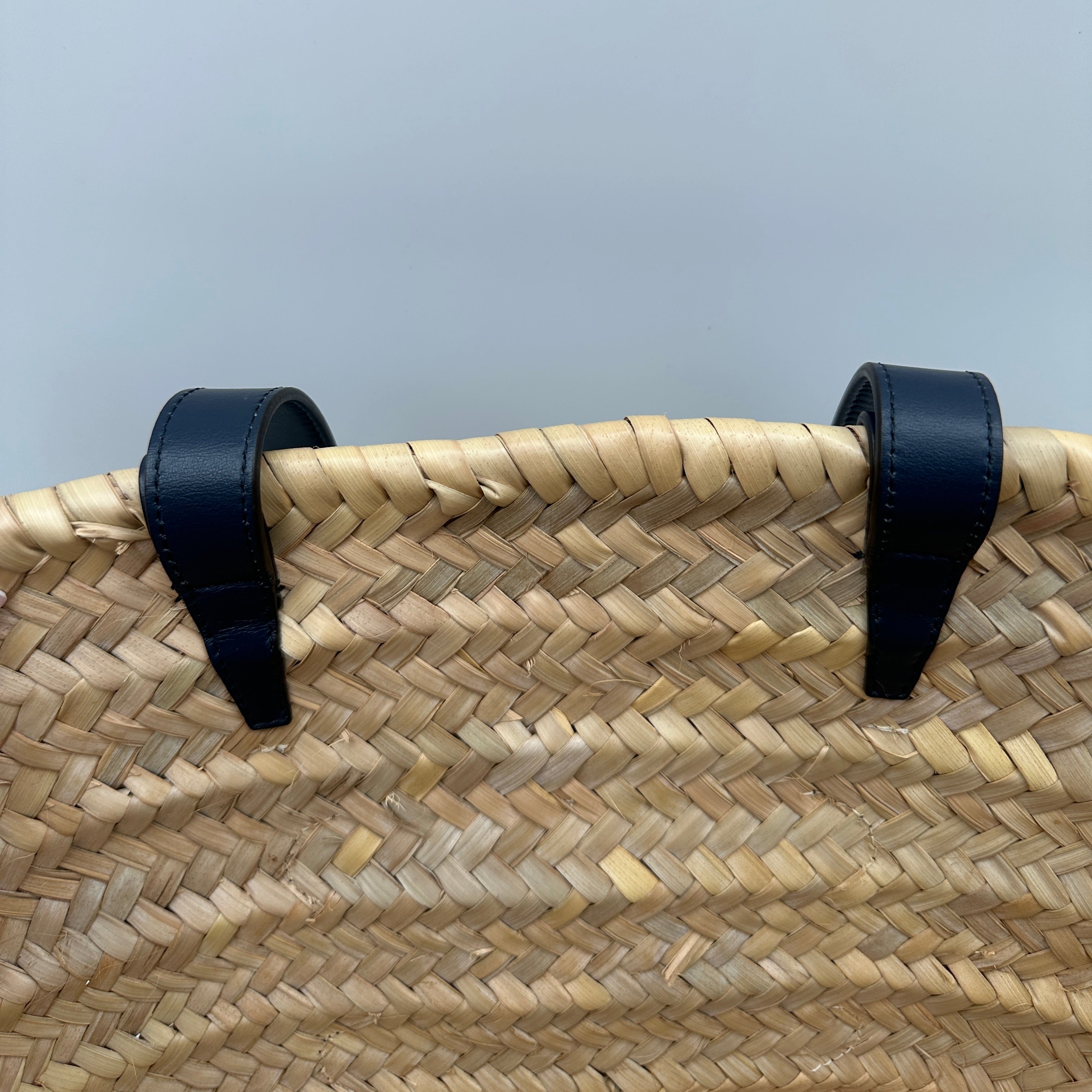 Triomphe Panier Shoulder Basket Bag Raffia