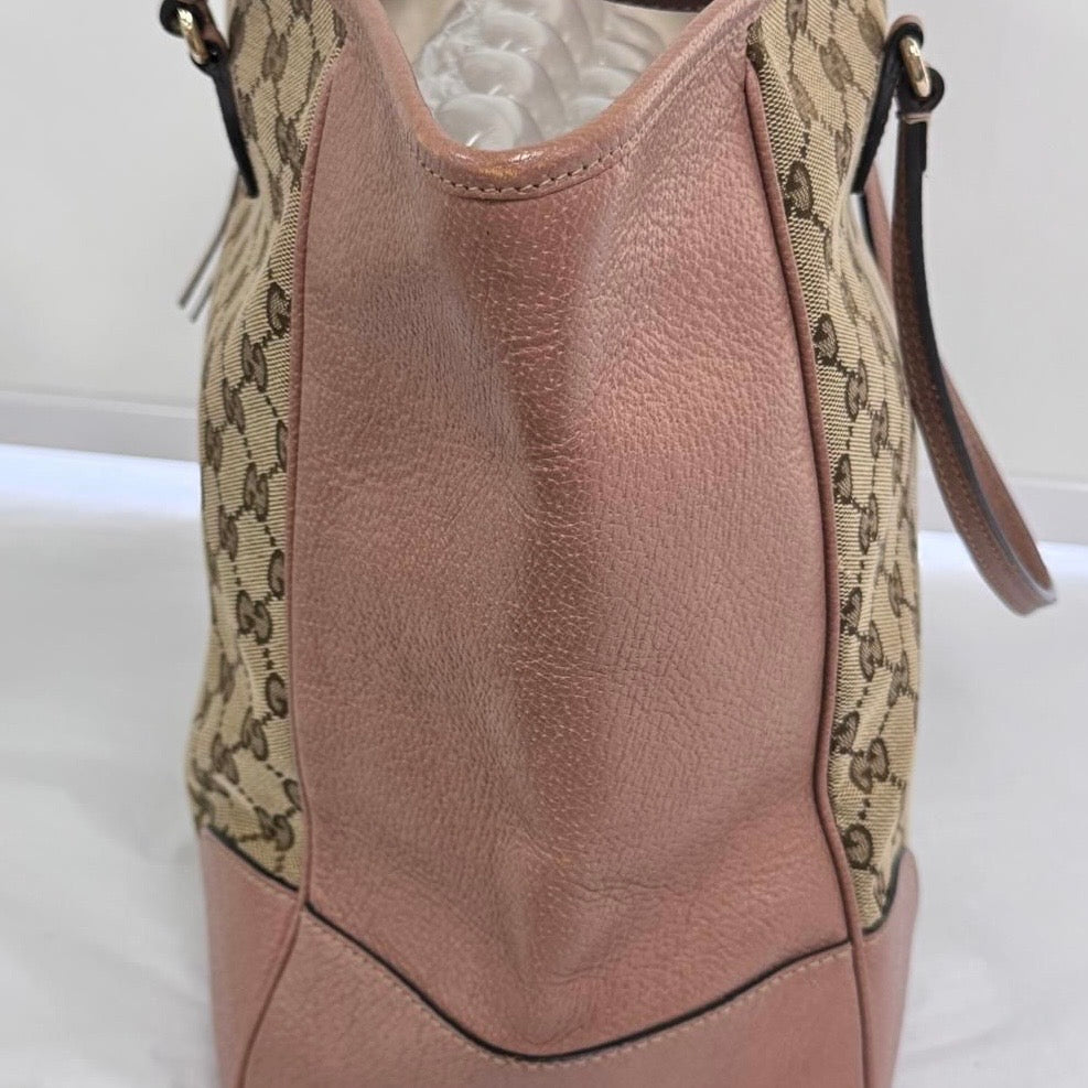Gucci Beige Pink GG Tote Handbag