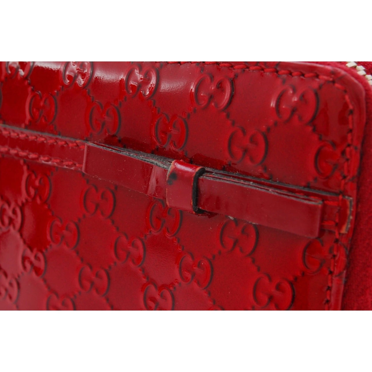 Gucci wallet ribbon microGG enamel Red