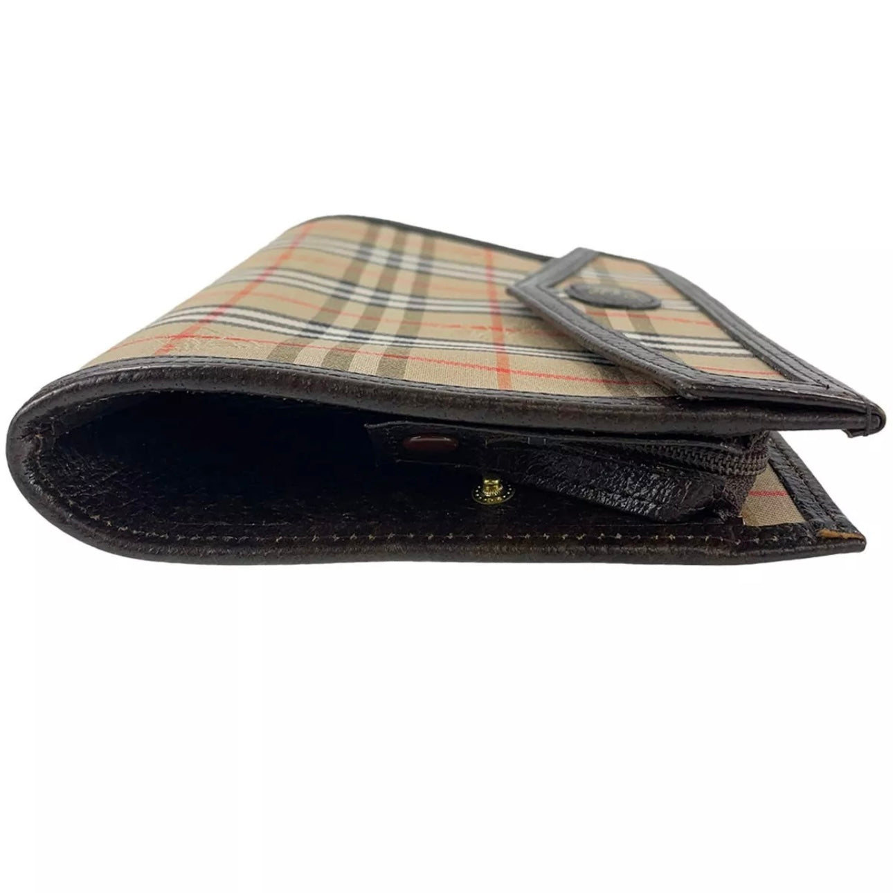 Burberry Leather Fabric Leather Nova Check Clutch