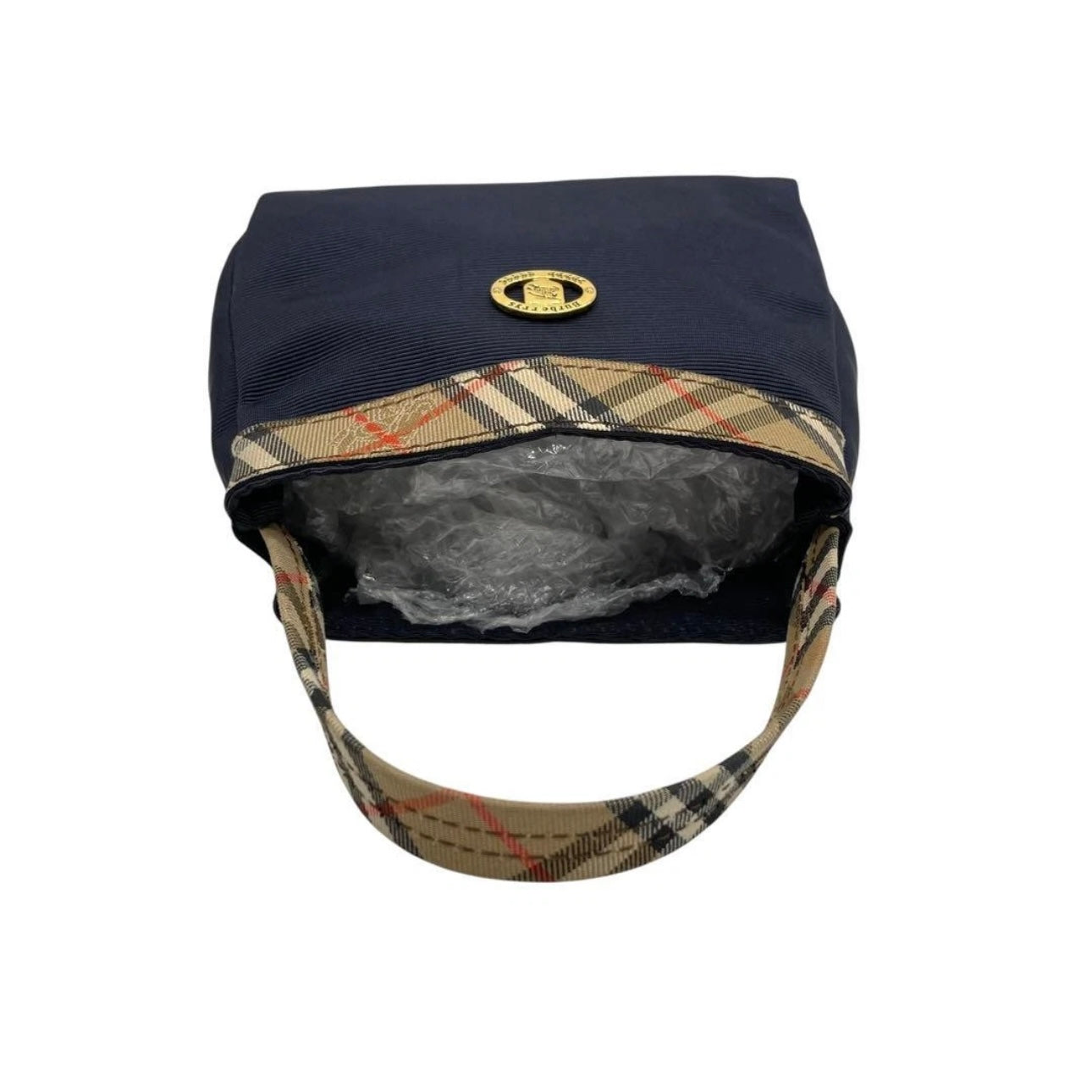 Burberry Mini Handbag- Canvas Nova Check Navy