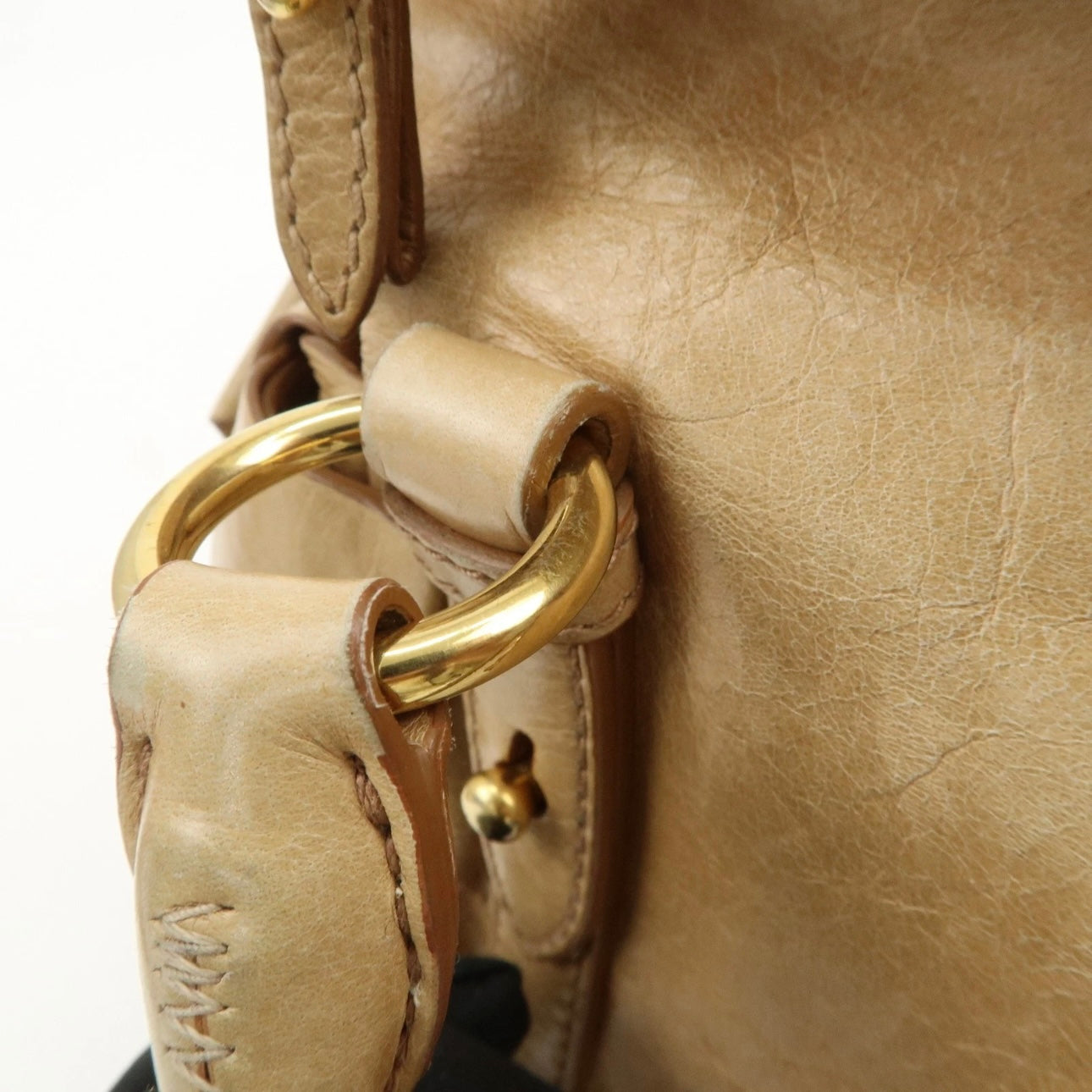 MIU MIU Leather 2Way Bag- Beige