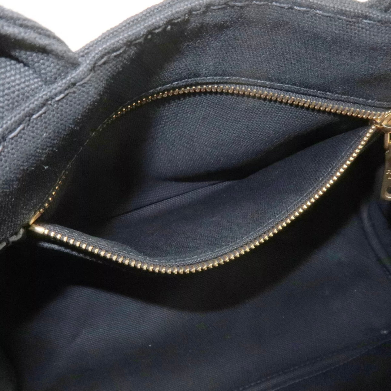 Prada Canapa Mini Canvas Tote Bag Hand Bag Black