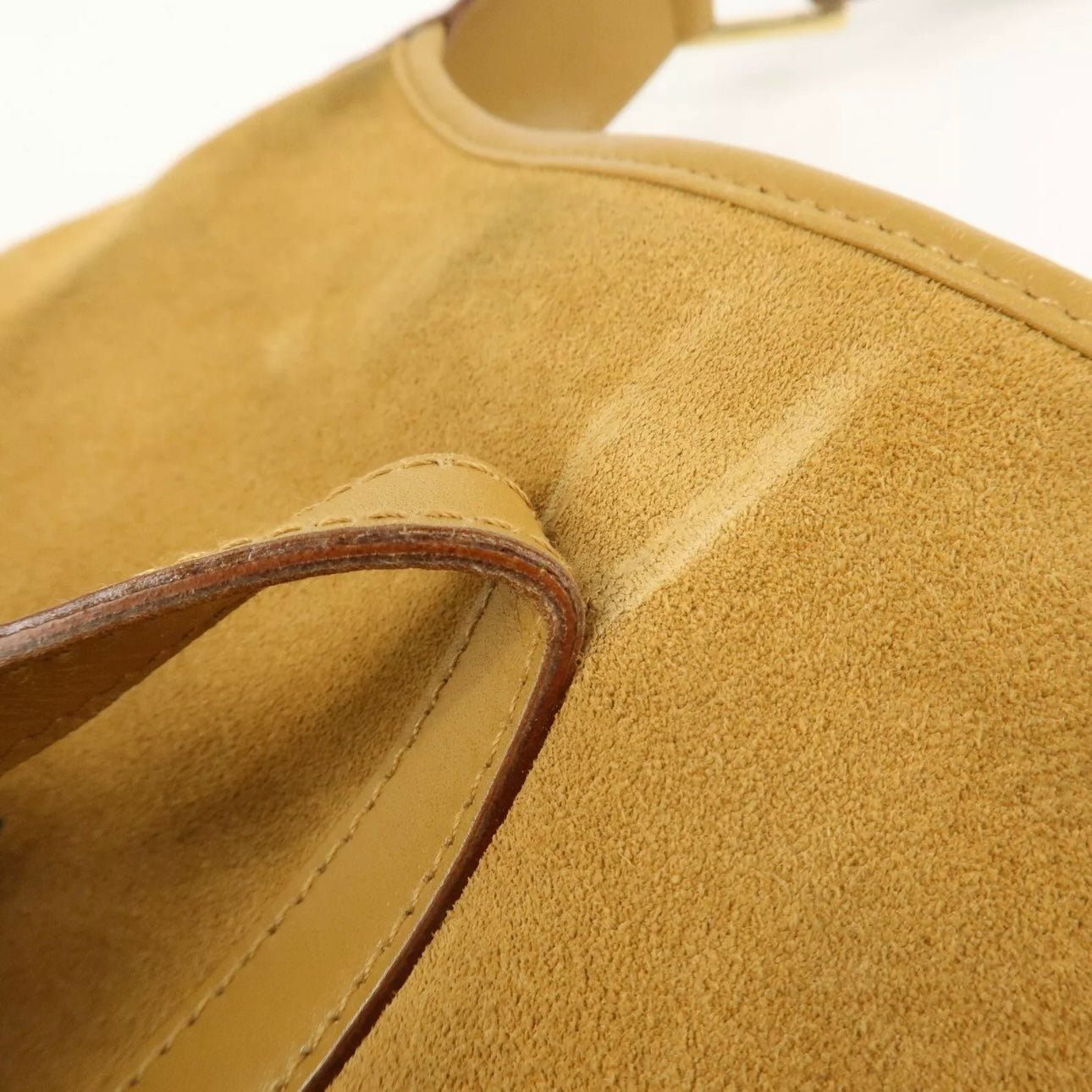 GUCCI Bamboo Suede Leather Shoulder Bag
