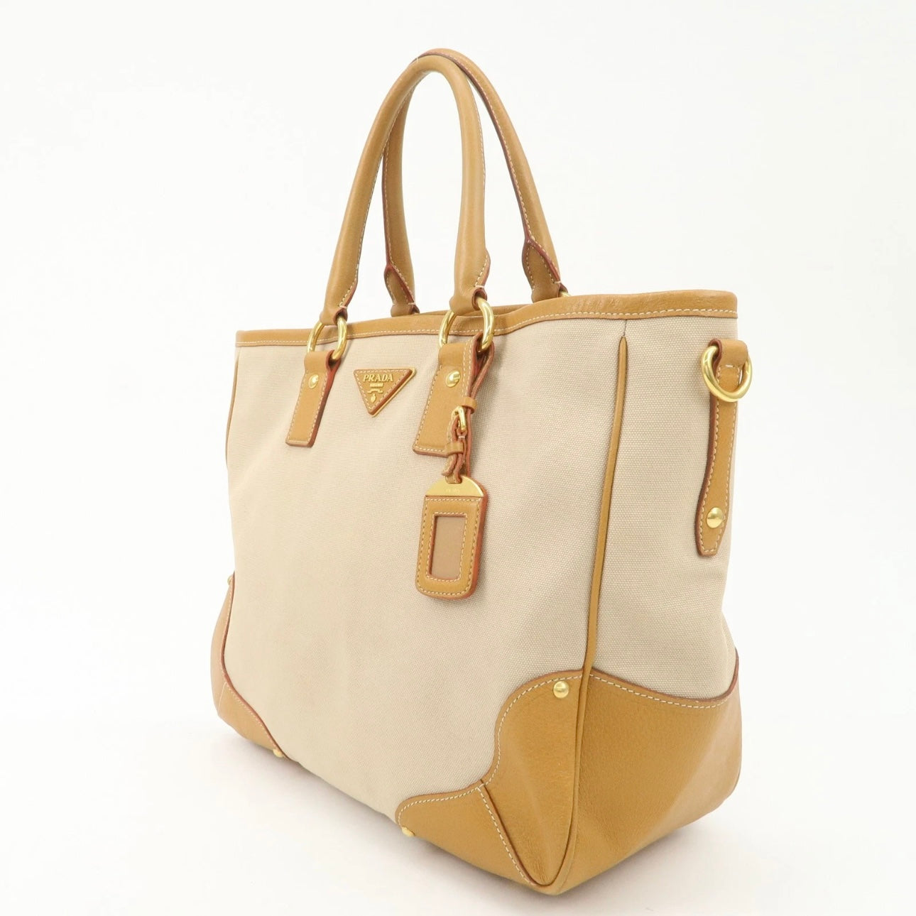 PRADA Leather Canvas shoulder& hand bag