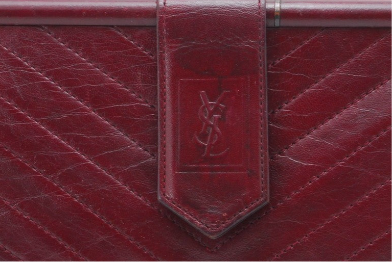 Saint Laurent Yves Clutch Bag - Red Bordeaux, Leather
