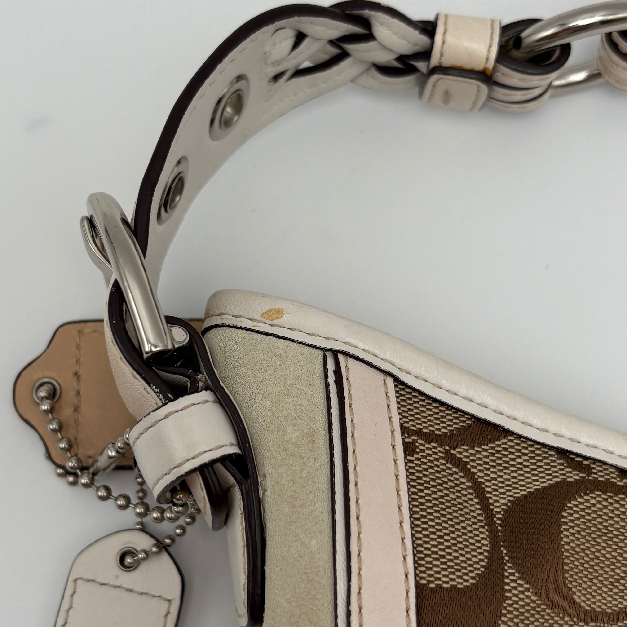 COACH SIGNATURE WHITE HOBO BAG