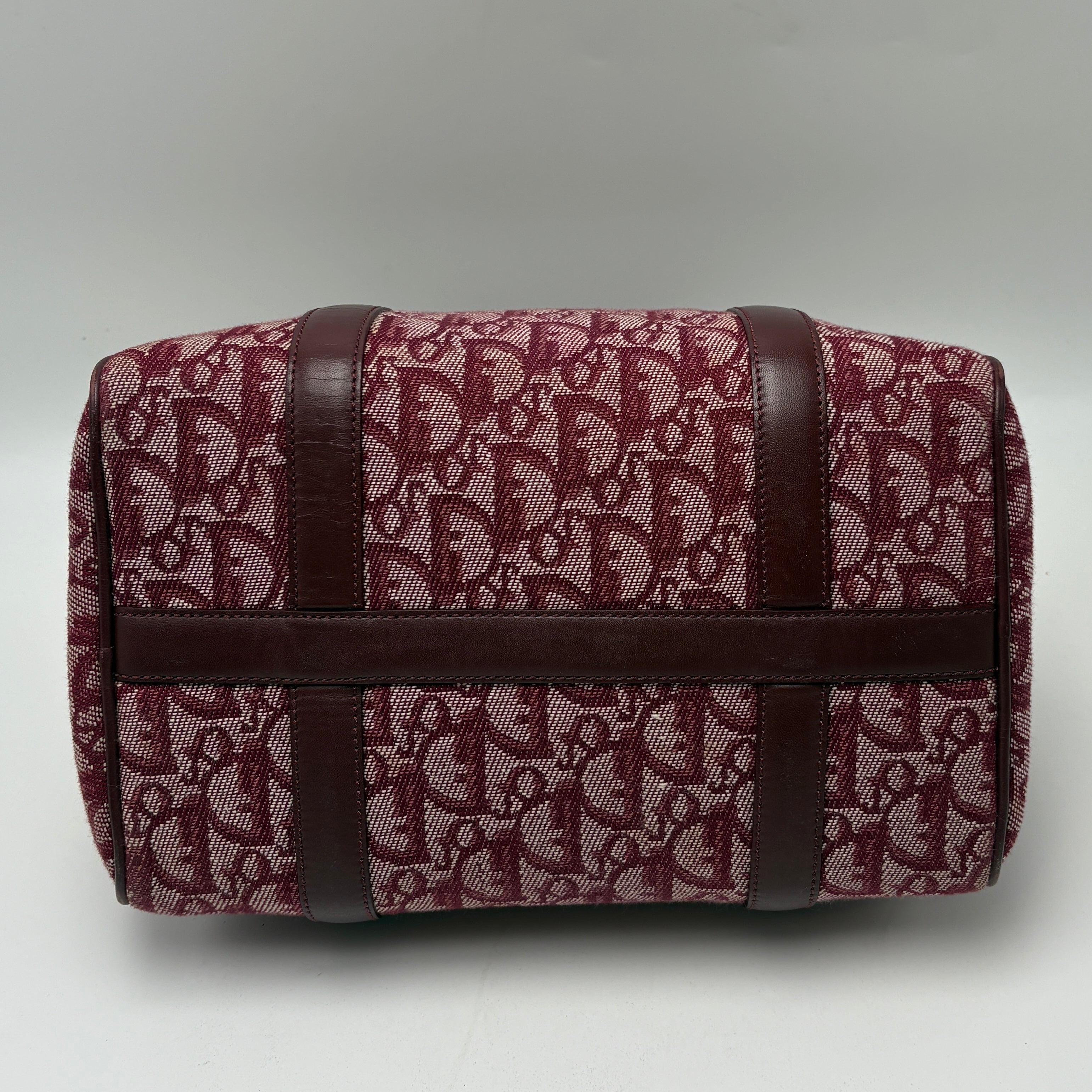 Dior Trotter Boston burgundy bag