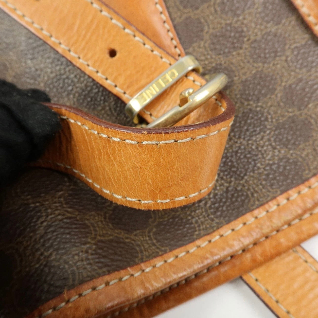 CELINE Macadam Tote Shoulder Bag Brown