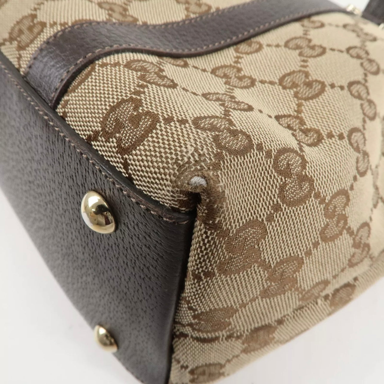 Gucci Abbey GG Canvas Leather Tote Bag