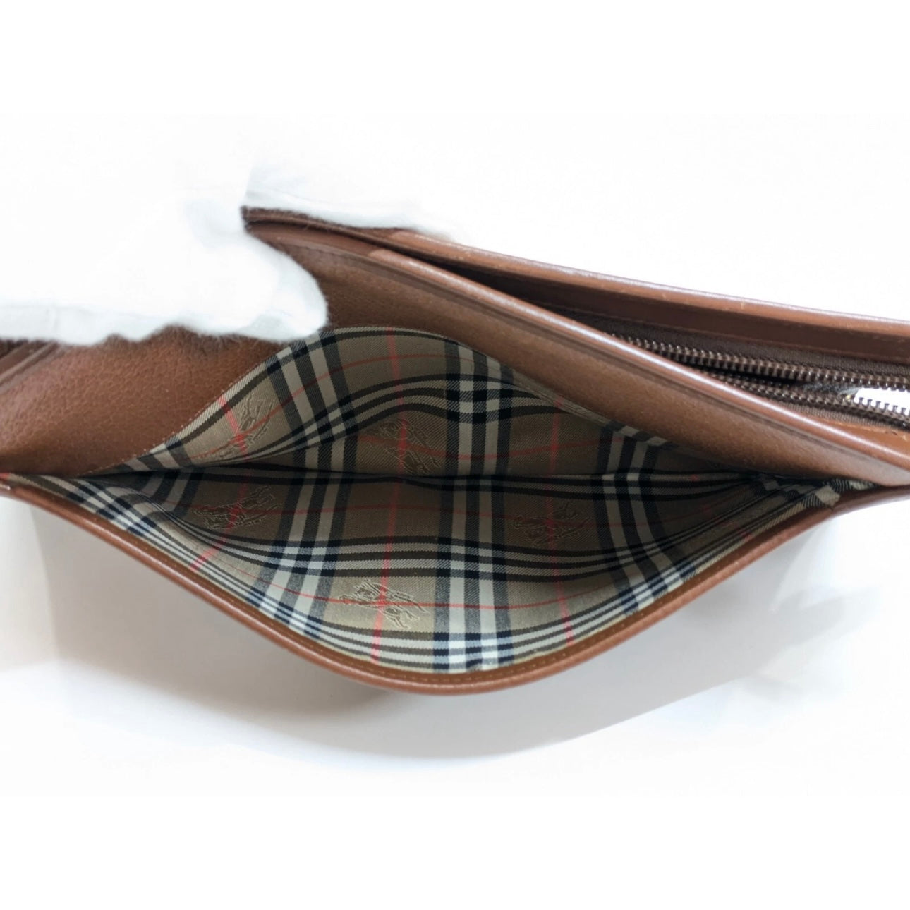 Burberrys Vintage Clutch Bag- Brown leather