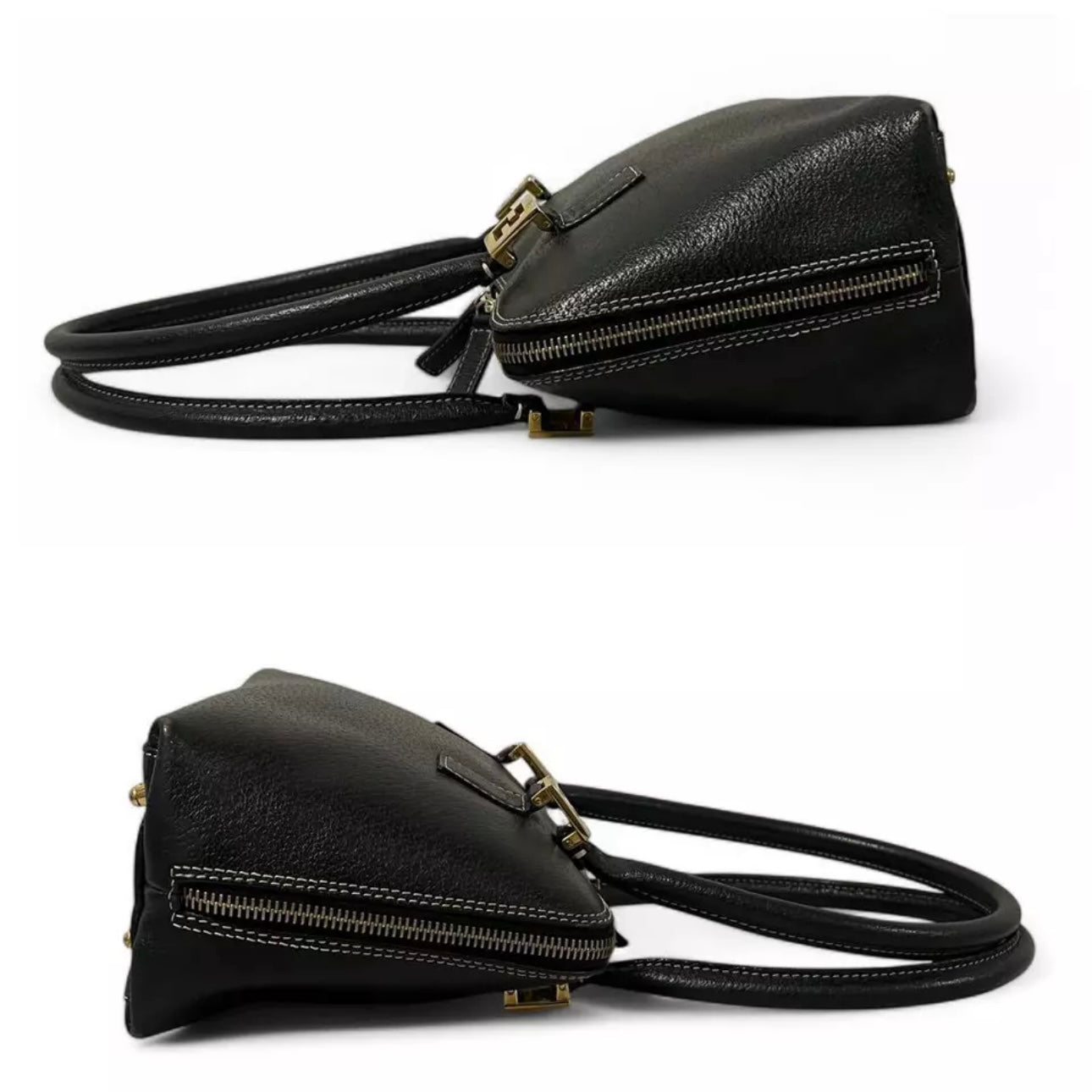 FENDI FF Mini Shoulder Bag Black Leather