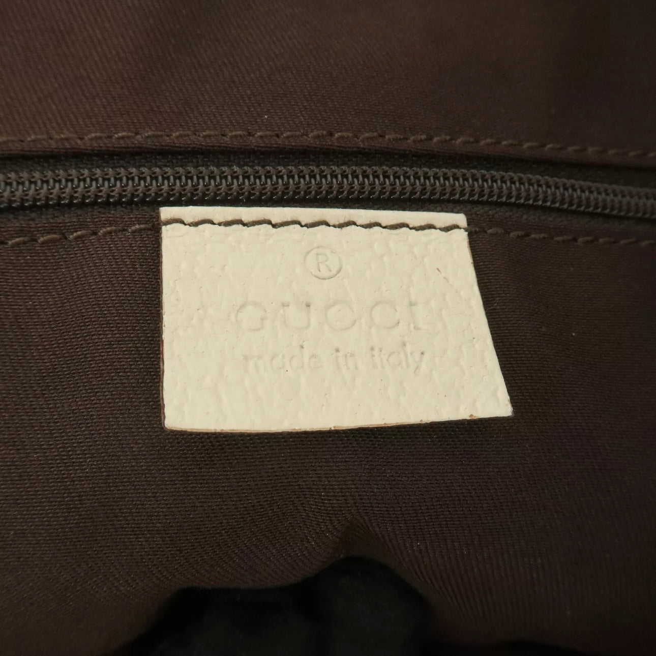 Gucci Abbey GG Canvas Leather Tote Bag Beige Ivory