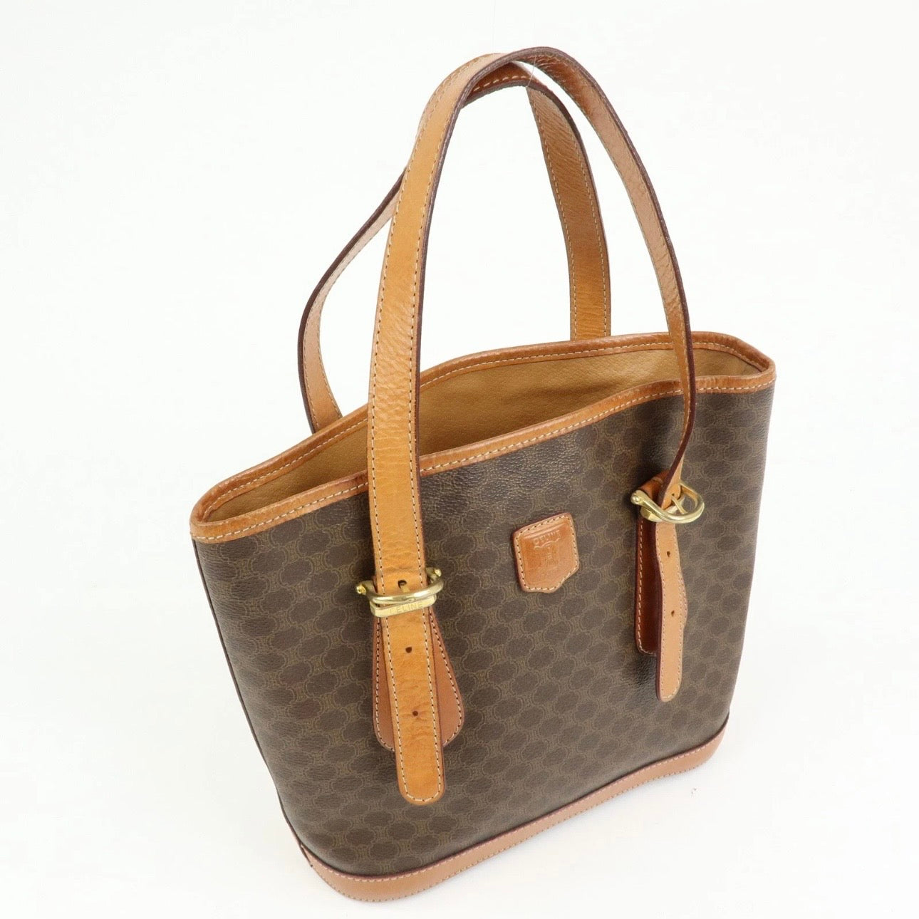 CELINE Macadam Tote Shoulder Bag Brown