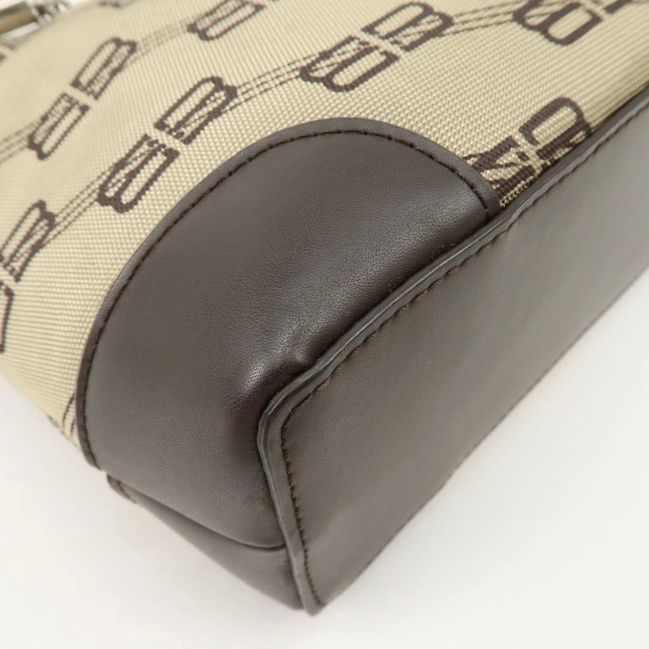 BALENCIAGA Leather Canvas Shoulder Bag
