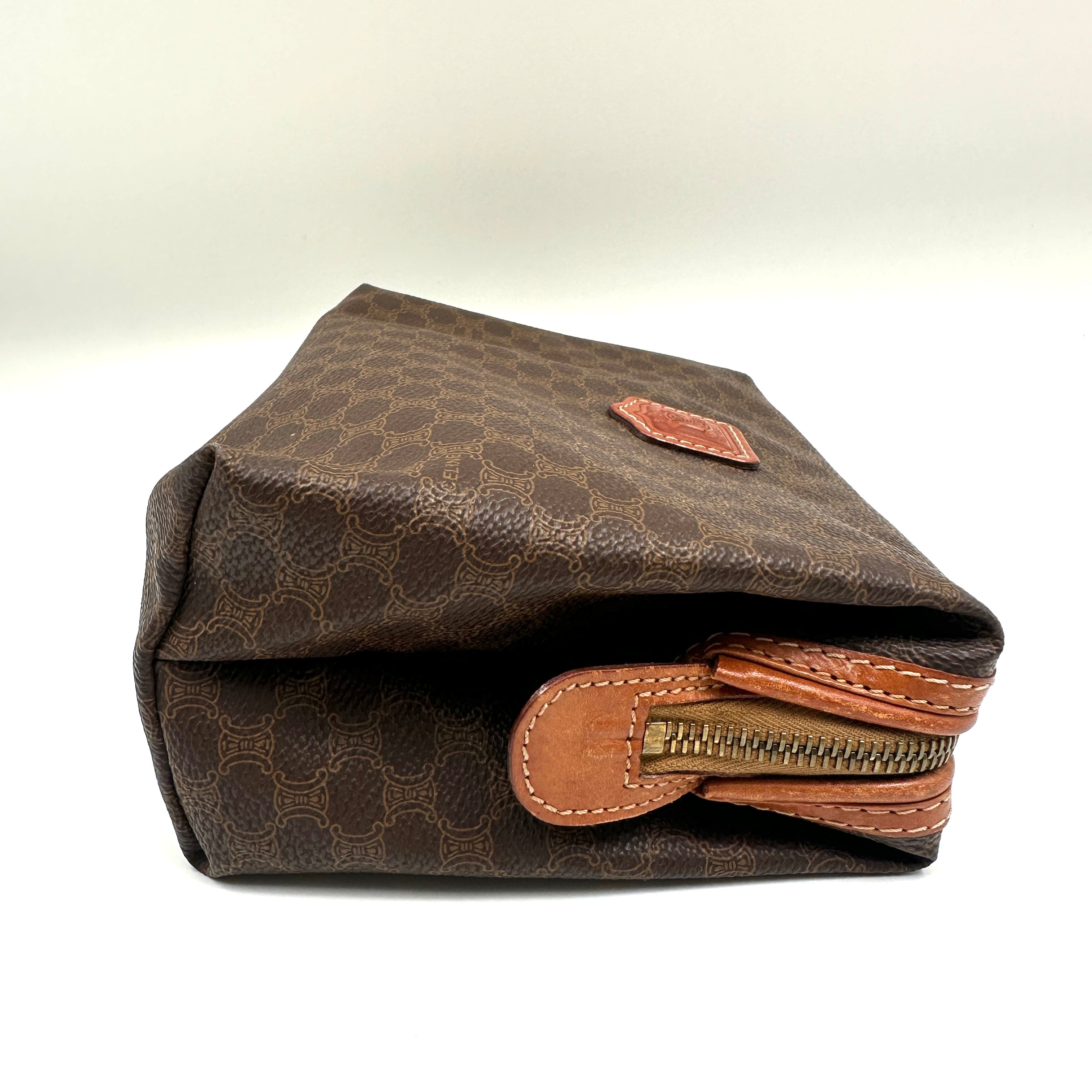 Macadam Canvas pouch Leather Brown