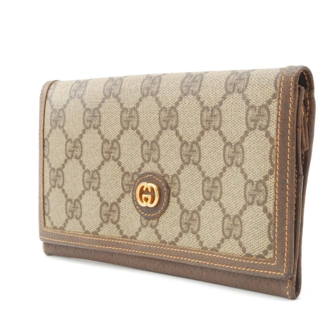 GUCCI Vintage GG Wallet Beige Brown