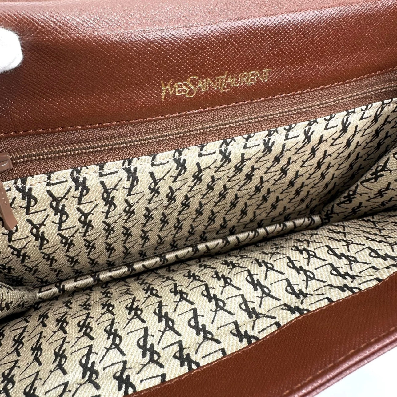 Saint Laurent Vintage Clutch Bag -Leather Brown