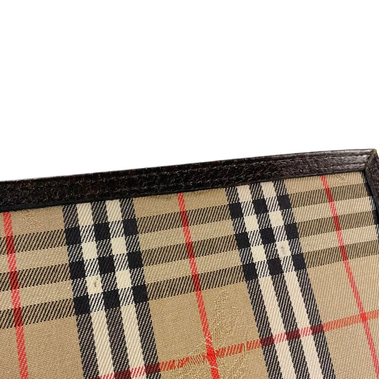 Burberry Leather Fabric Leather Nova Check Clutch