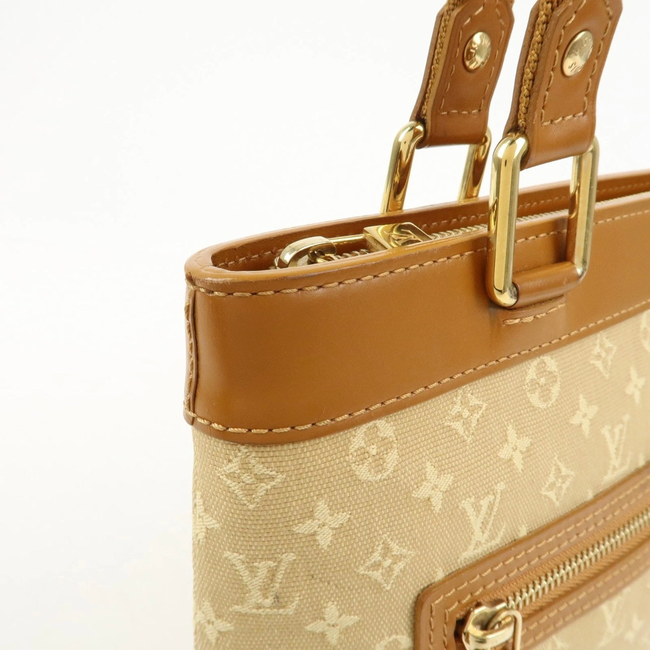 Louis Vuitton Monogram Mini Lucille PM Hand Bag Beige