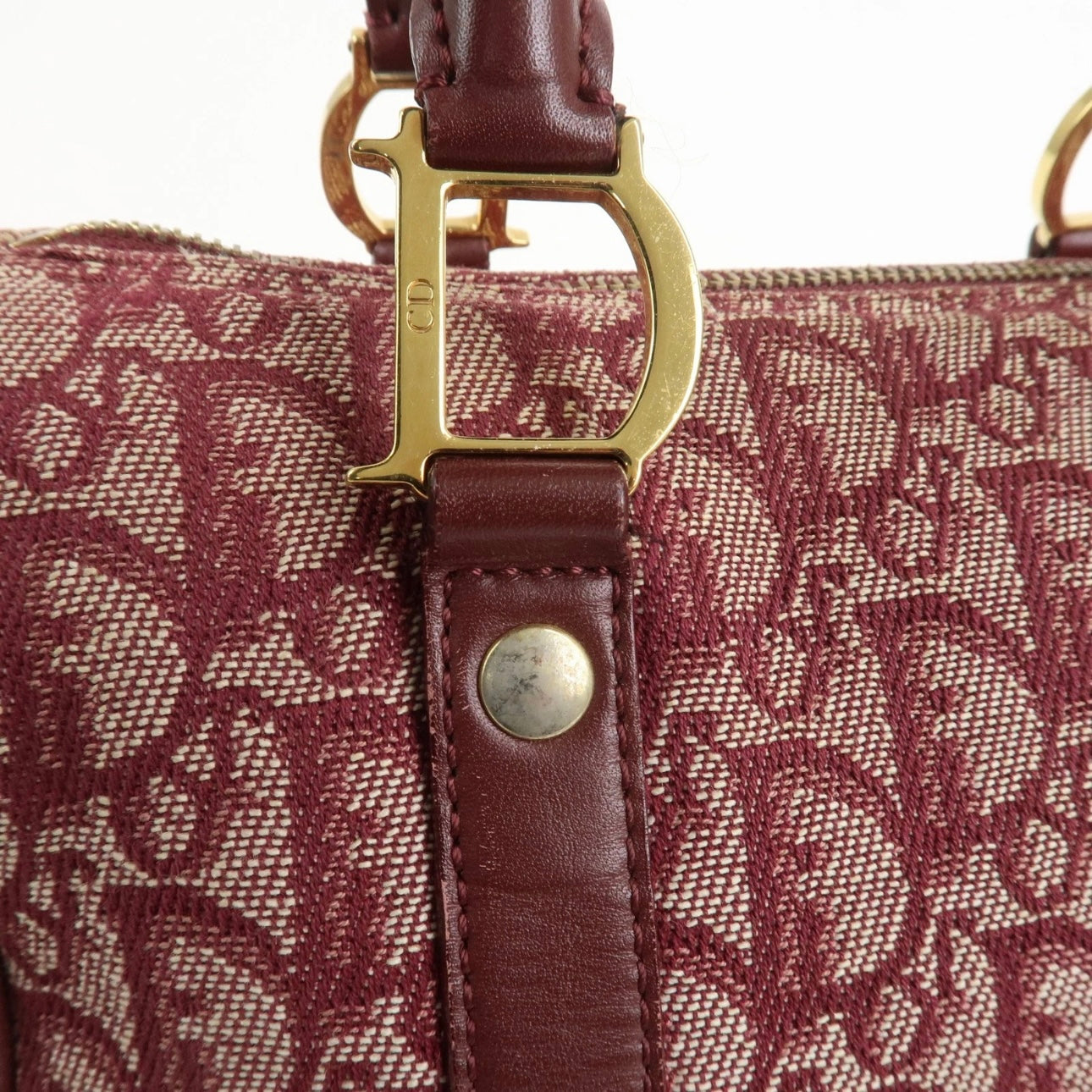 DIOR TROTTER BOSTON BURGUNDY BAG