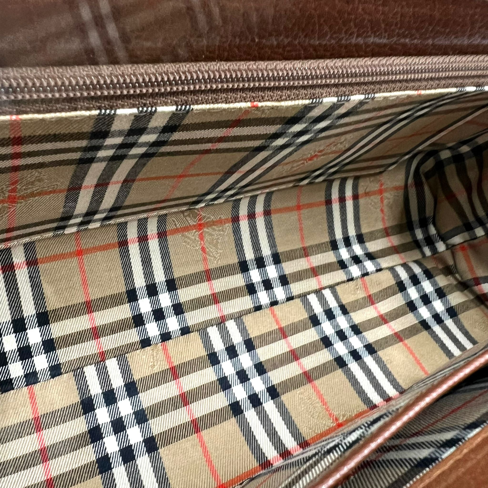 Burberry Vintage Top Handle Handbag - Brown, Leather
