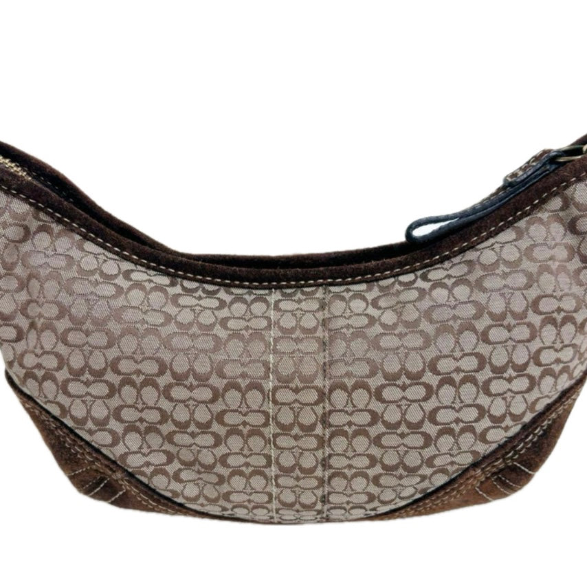 Coach Suede Bag- brown, gold metal