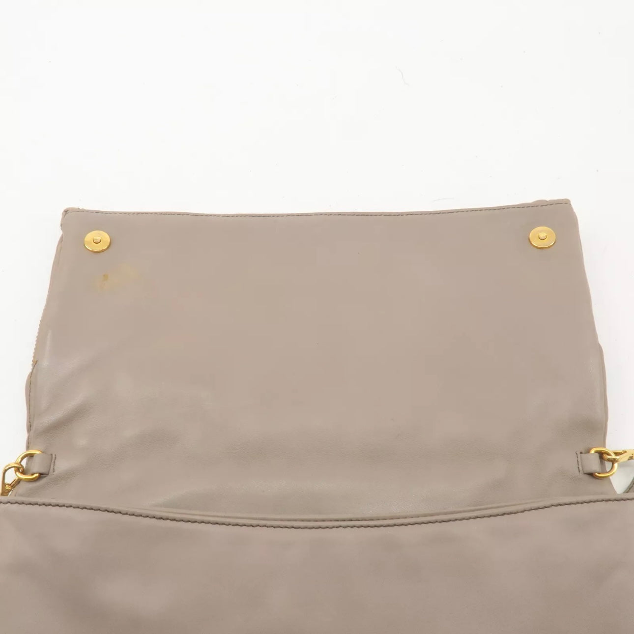 Matelasse Leather 2way Clutch Shoulder Bag Greige
