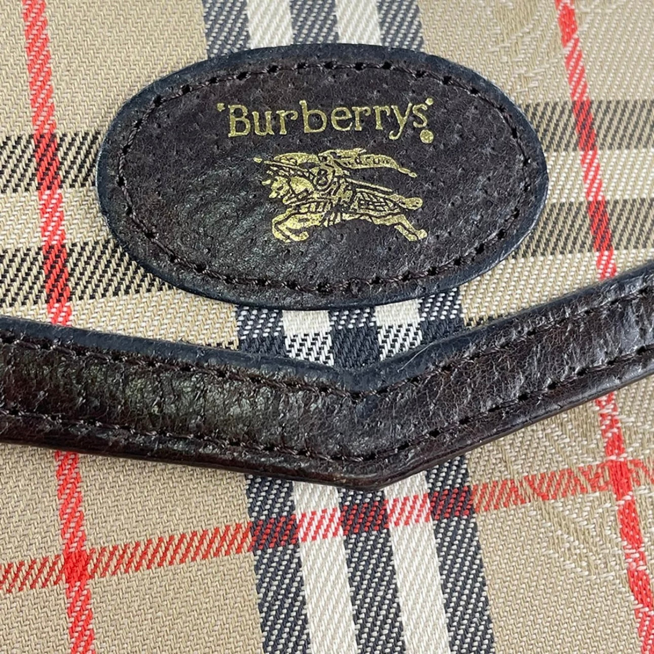 Burberry Leather Fabric Leather Nova Check Clutch