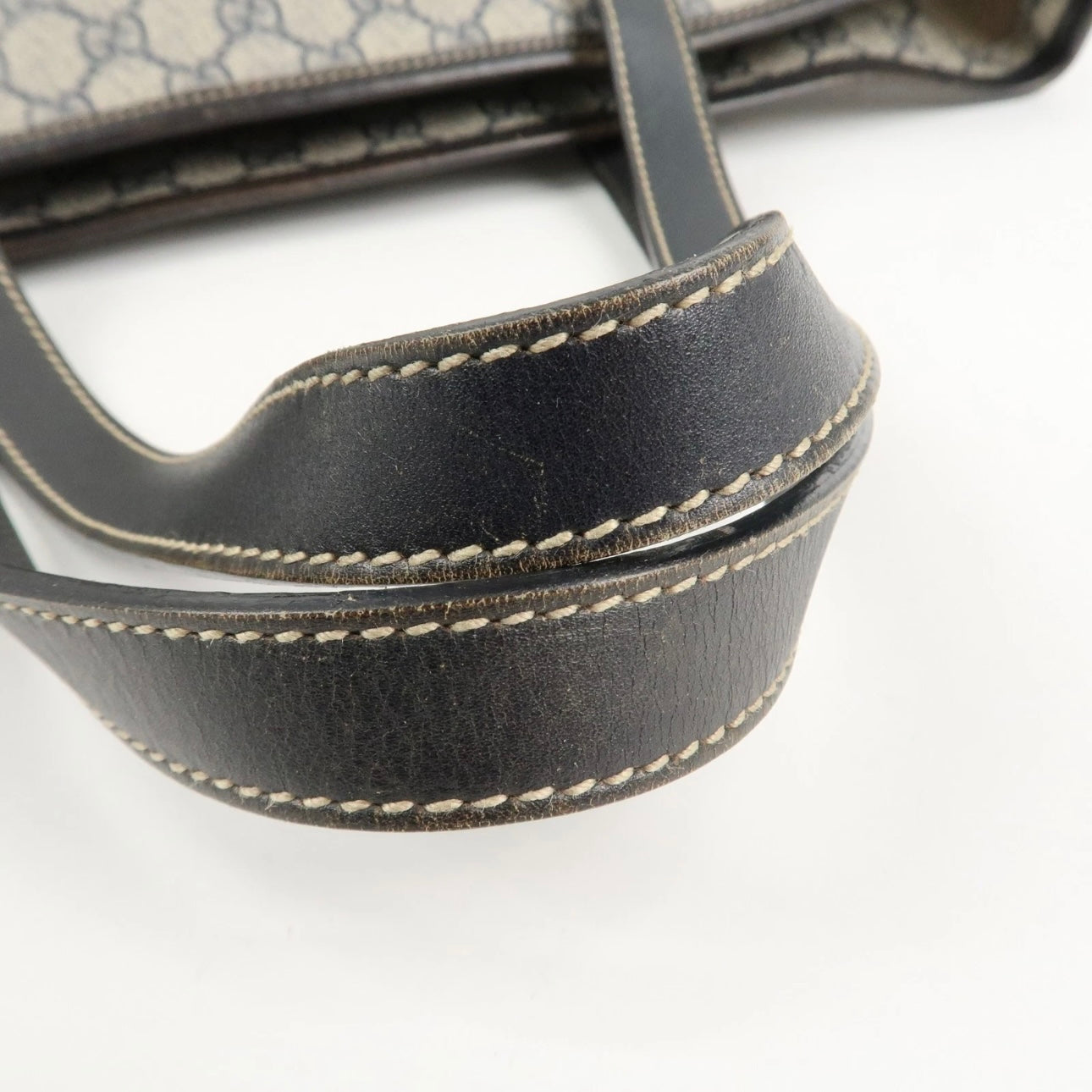 GUCCI GG Supreme Leather Tote Bag- Navy