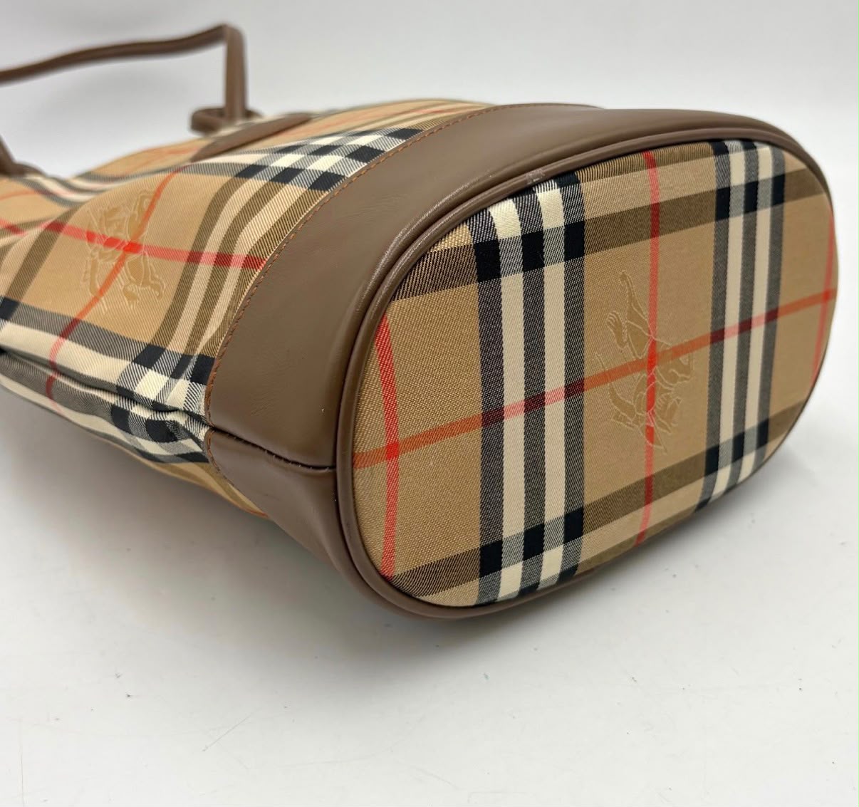 Burberry Nova Check Tote Hand Bag - Brown Beige, Leather
