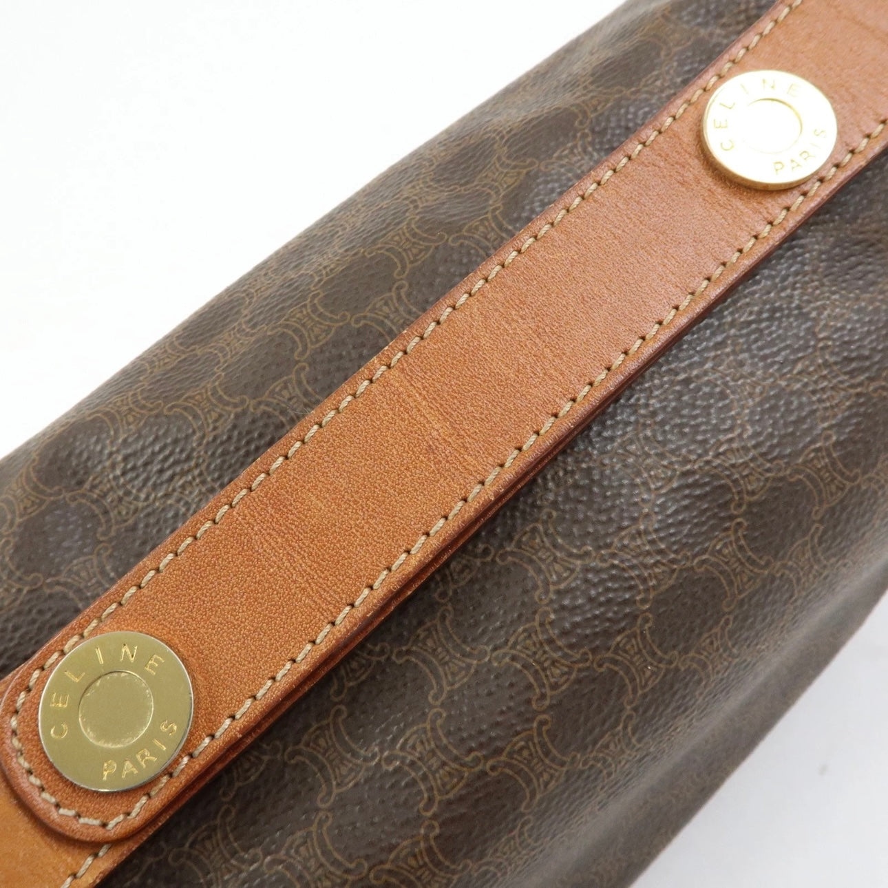 Celine Macadam Handbag Pochette - Brown, PVC