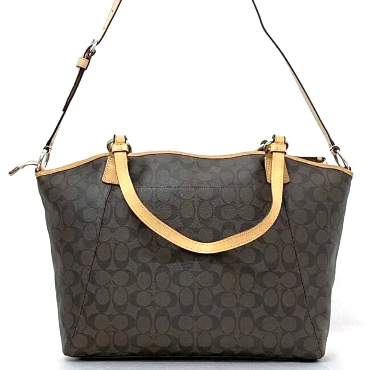 Coach Signature 2way bag Brown PVC leather