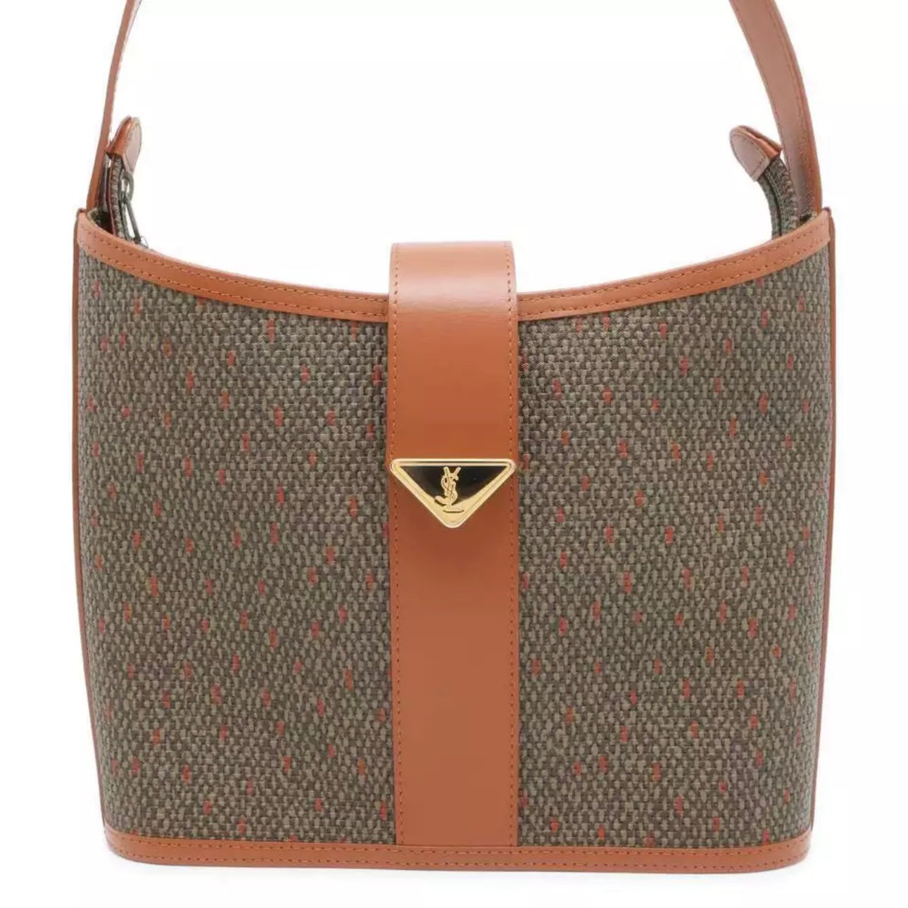 Shoulder Bag Leather Brown/Khaki