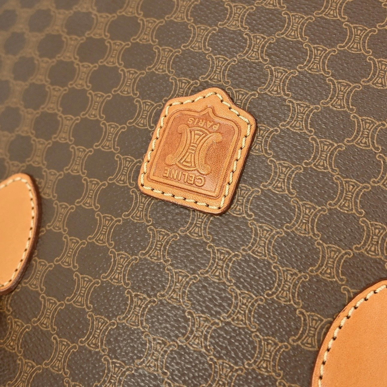 CELINE BROWN MACADAM 2WAY HANDBAG