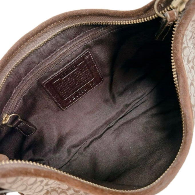Coach Suede Bag- brown, gold metal