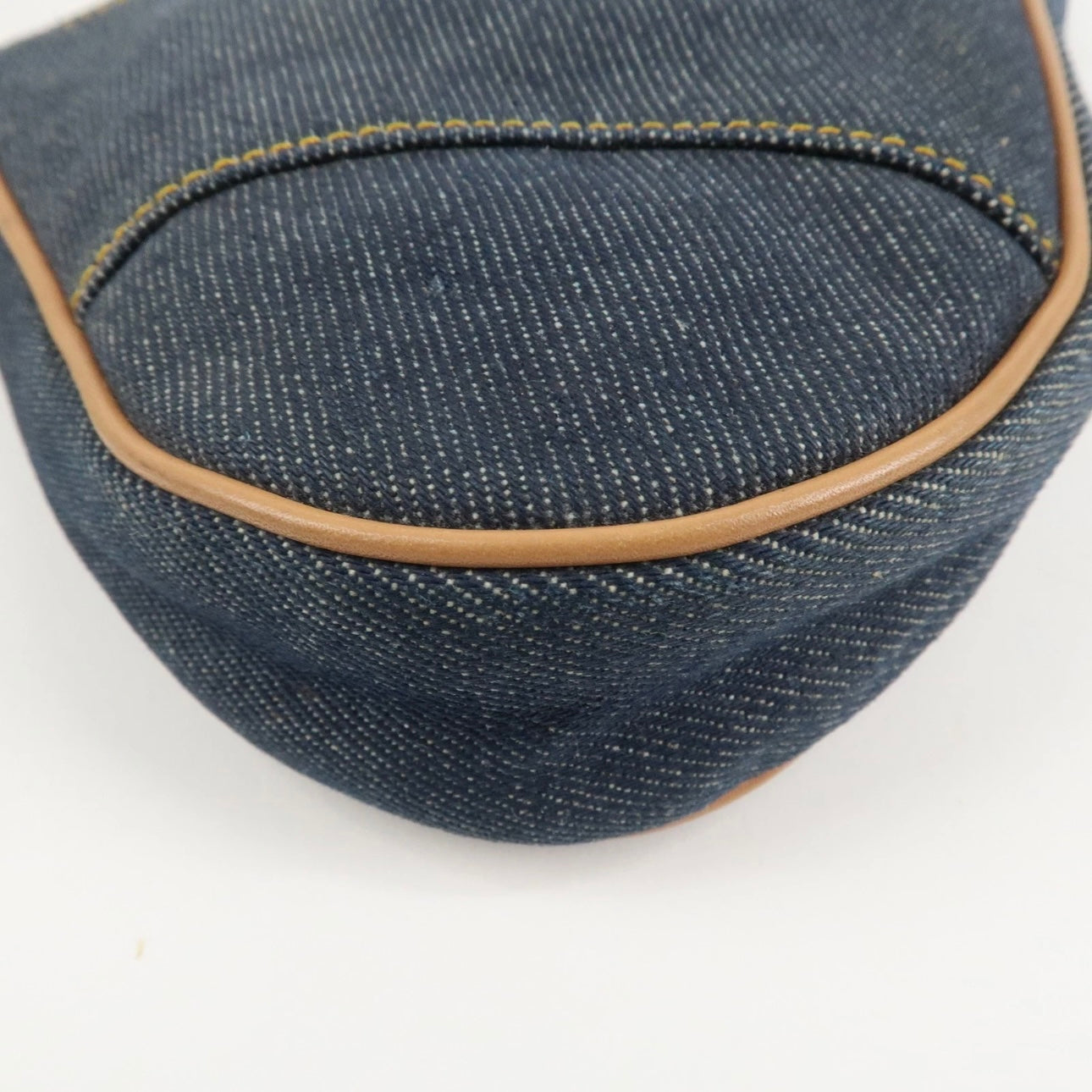 Christian Dior Saddle Pouch Denim Leather Hand Bag Shoulder Bag Indigo