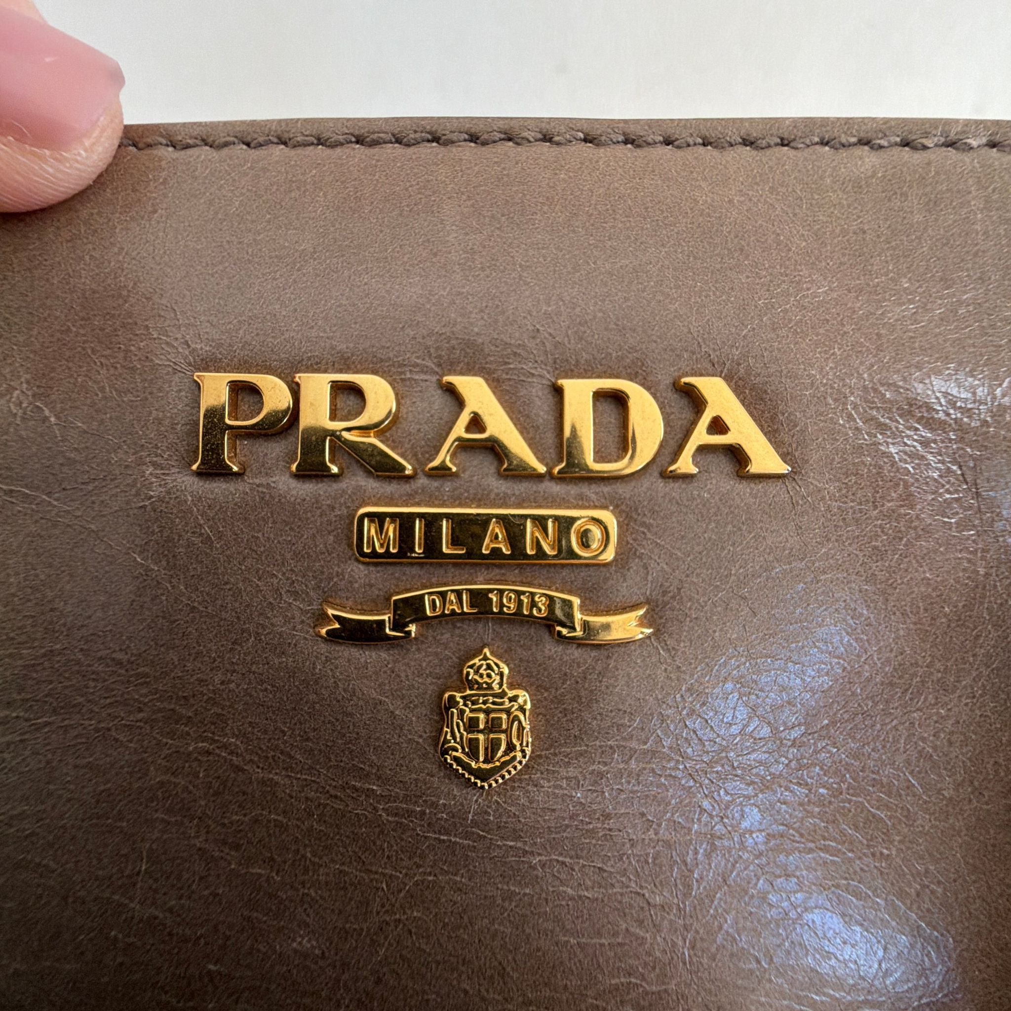 Prada brown leather Tote Bag